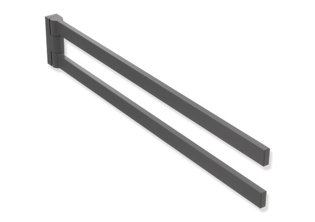 HEWI Handtuchhalter, Edelstahl, zweiarmig, dunkelgrau perlglimmer tiefmatt 900Q09.00060 SC