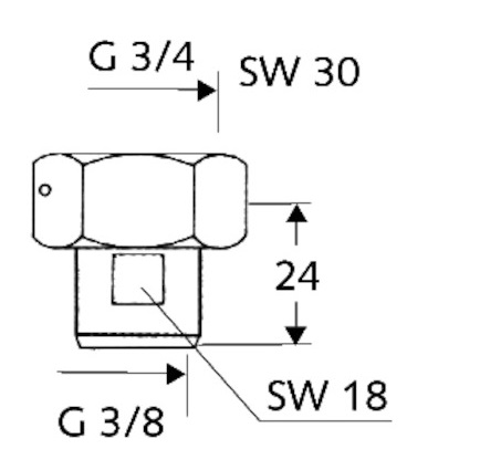 Schell Wasserzähler-Verschraubung Plombiervorrichtung, 3/8" Abgang, 3/4"IG, chrom 260530699