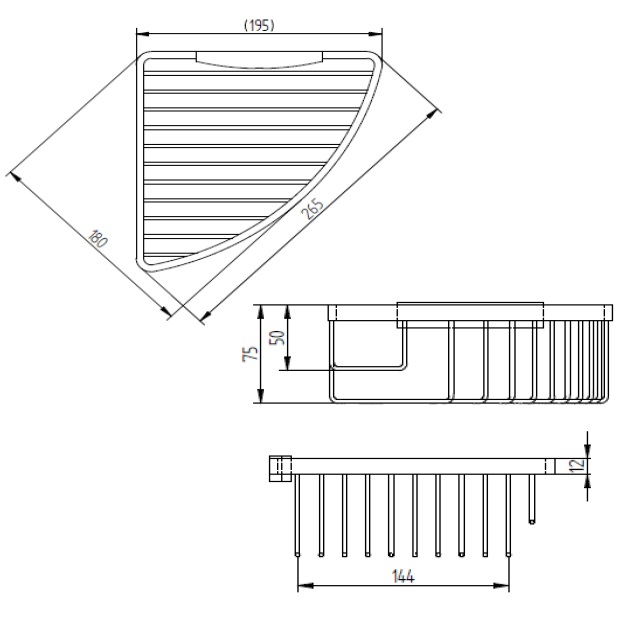 Avenarius Serie Körbe Eckschwammkorb 19,5x7,5x19,5cm 9014012010