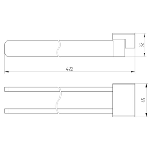 Avenarius Handtuchhalter zweiarmig 43 cm 4801400010