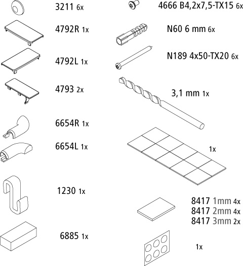 Kermi Set Montagekleinteile für LI T55 2539371