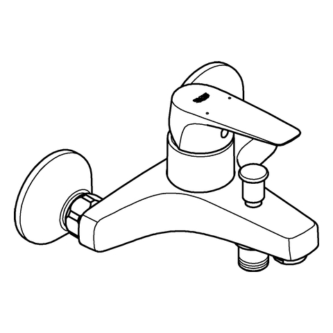 Grohe BauFlow Einhand-Wannenbatterie chrom Wandmontage 23756000