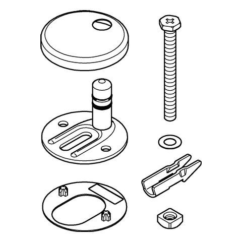 Grohe Befestigungssatz für Bau Keramik WC-Sitz und Deckel chrom 49529000