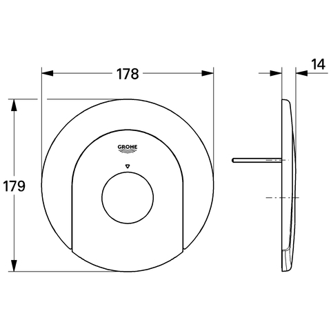Grohe Rosette chrom für Thermostate 47524000