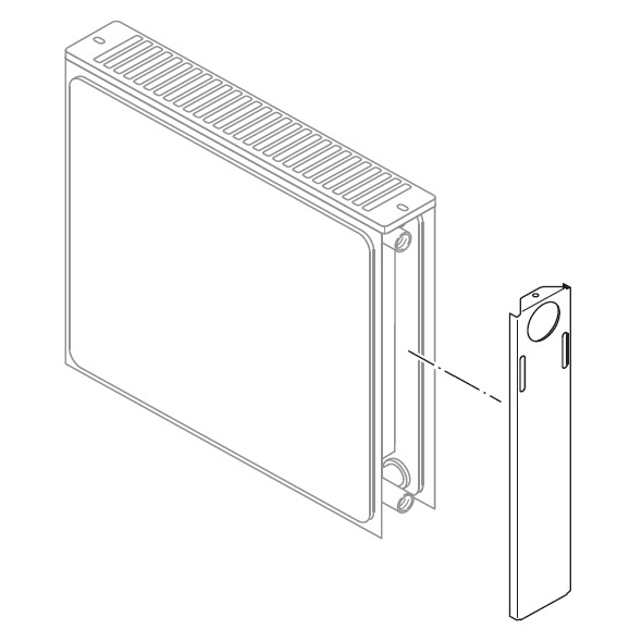 Buderus Seitenteil Plan V Typ 20/22 H: 350mm - 1 Loch für Ventilheizkörper mit planer Front bis Baujahr 2013 6508450