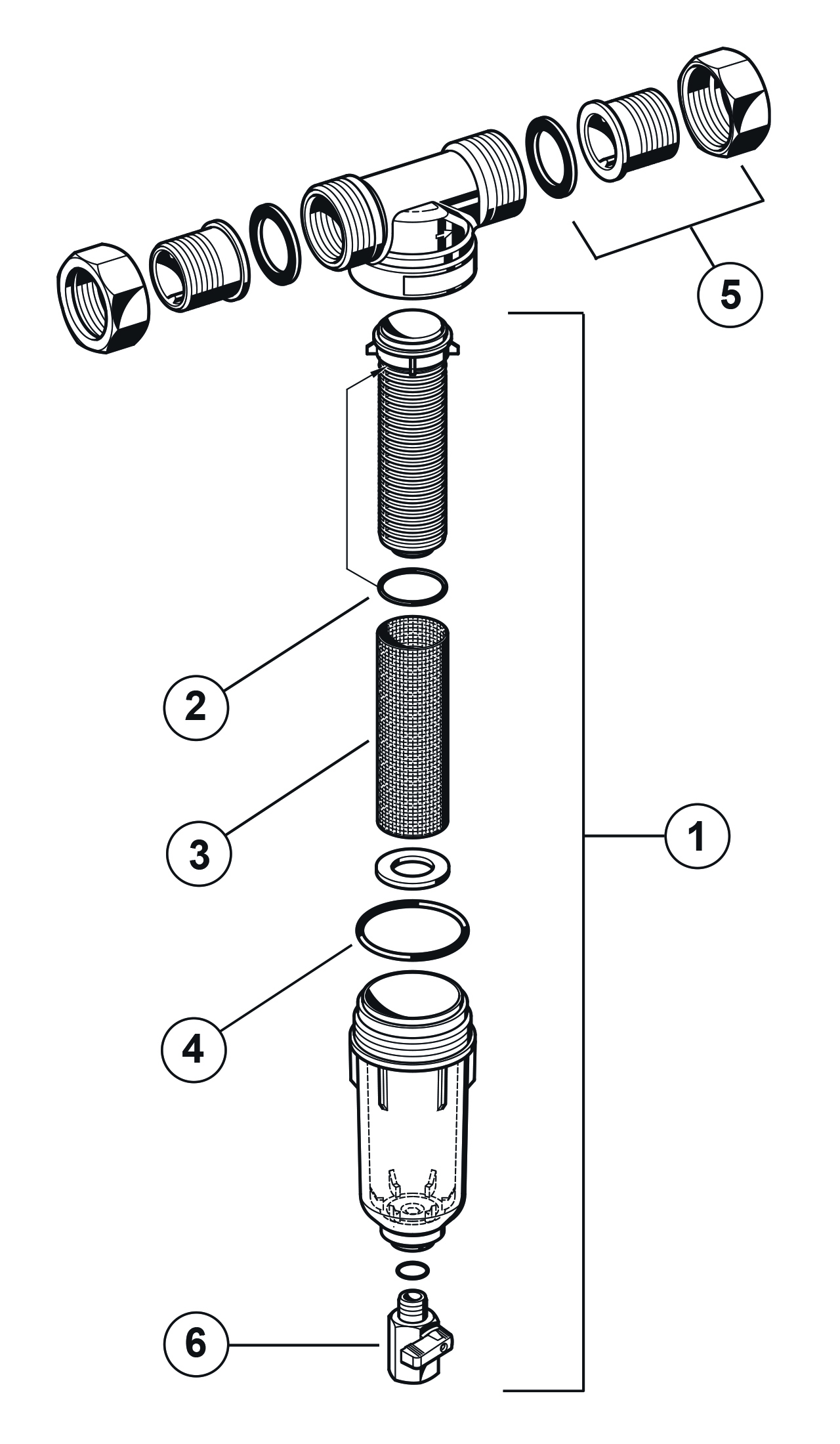 Resideo Feinfilter MiniPlus-FF, ausspülbar, mit Anschluss Gewindetülle, R 11/4, Vordruck max. 16 bar FF06-11/4AA
