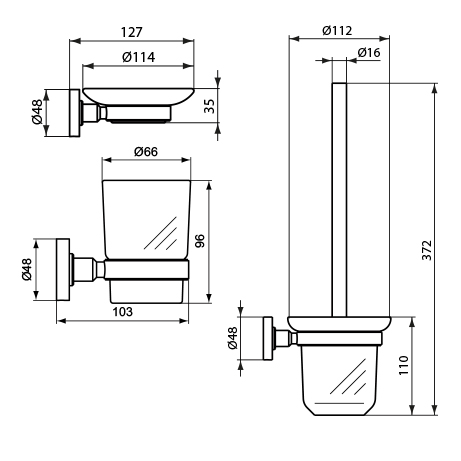 Ideal Standard Accessoires-Paket IOM WC-Bürste P-Rollenhalter Handtuchhaken schwarz satiniert A9246XG