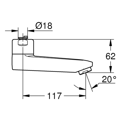 Grohe Gussauslauf Ausladung: 115mm chrom 13137000