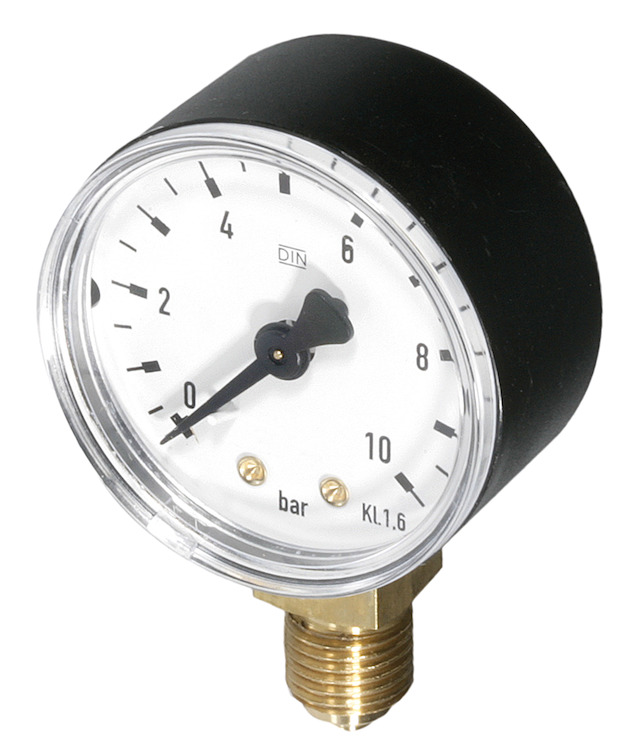 Resideo Manometer, Gehäusedurchmesser 38mm, Anschluss unten G 1/4, Teilung 0-10 bar M38T-A10