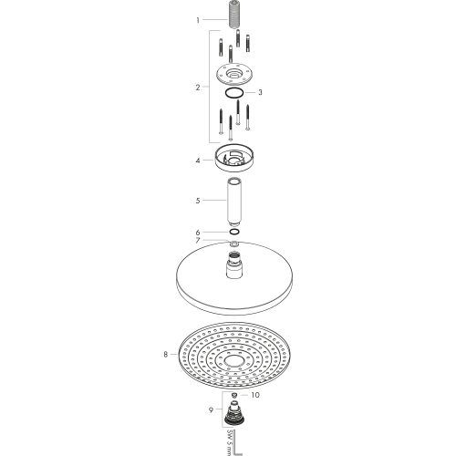 Hansgrohe Kopfbrause Raindance Select S 300 2jet 300mm Deckenmontage weiss/chrom 27337400