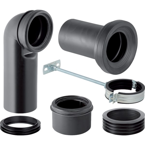 Geberit Set Anschlussbogen 90 Grad für Stand-WC schwarz 131.082.16.1