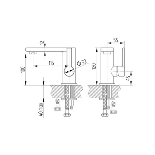 Avenarius Waschtisch-Einhand-Mischbatterie, Auslaufhöhe 100mm 2306000010