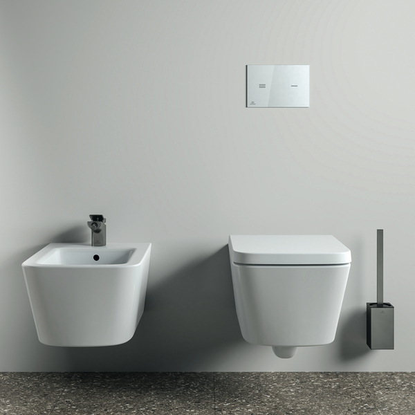 Ideal Standard WC-Bürstengarnitur Conca Cube, eckig, grau metallic T4494A5