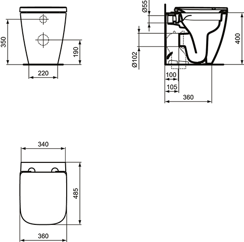 Ideal Standard WC-Sitz i.life S Wrapover mit Softclosing weiß T473701