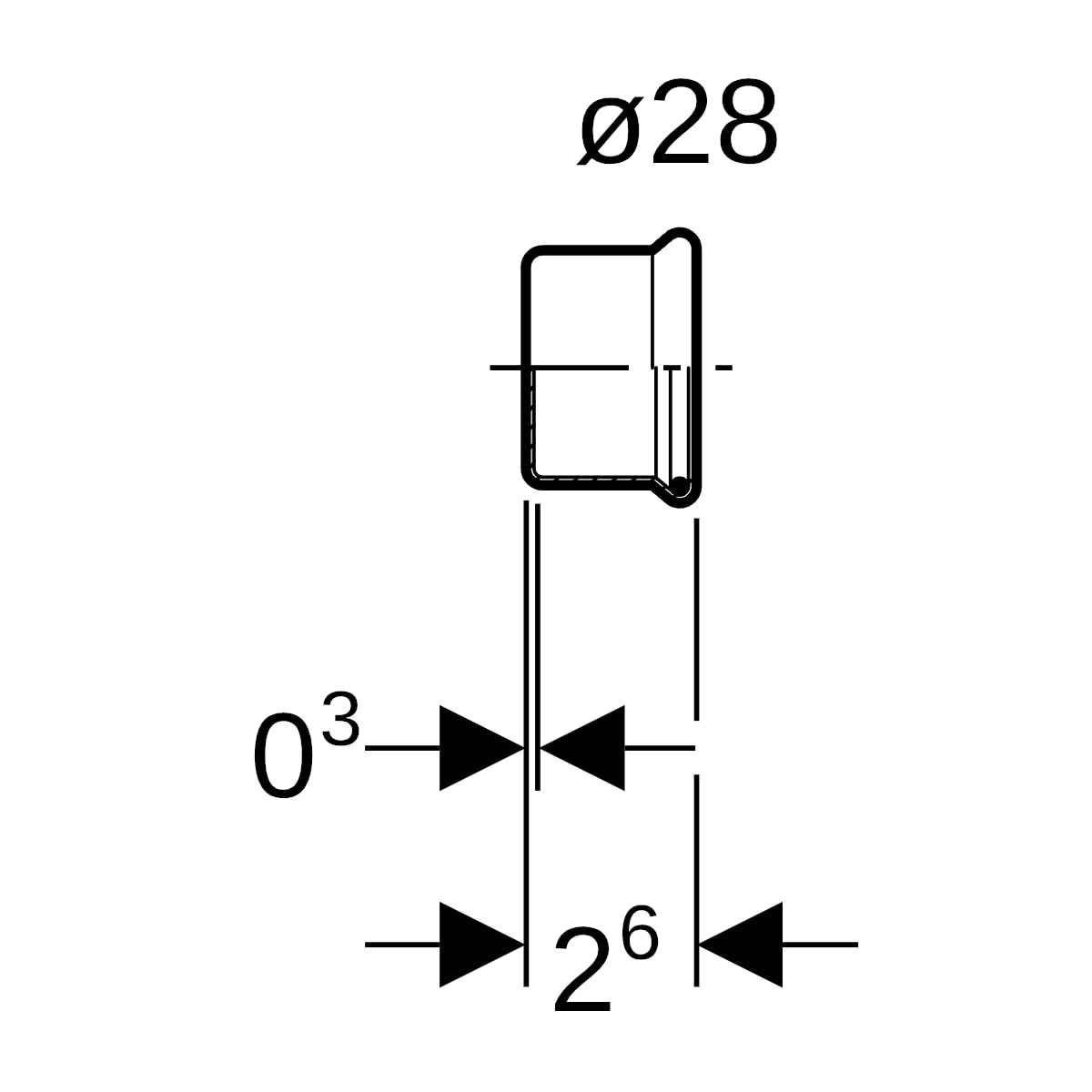 Geberit Mapress Edelstahl Kappe d28 (LABS-frei) 83215