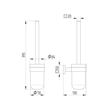 Avenarius Toilettenbürstengarnitur mit Schallschutzring 4202200040