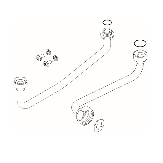 Bosch / Buderus Vorlaufrohr Warmwasserwärmetauscher 7736700098
