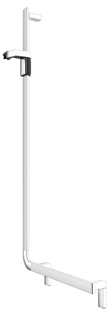 Keuco Winkelgriff 90 Grad AXESS links mit Brauseschieber, 581/1301mm silber-eloxiert 35006171302