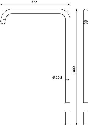 Ideal Standard Wasserführene Brausestange d:21mm 1000mm A861330AA