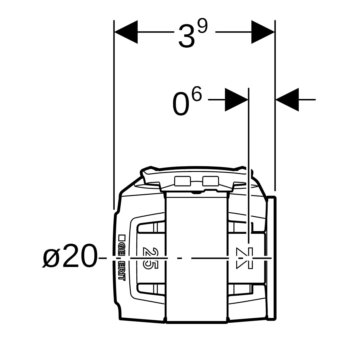 Geberit FlowFit Rohr-Endstopfen SiBr, d20 620.741.00.1