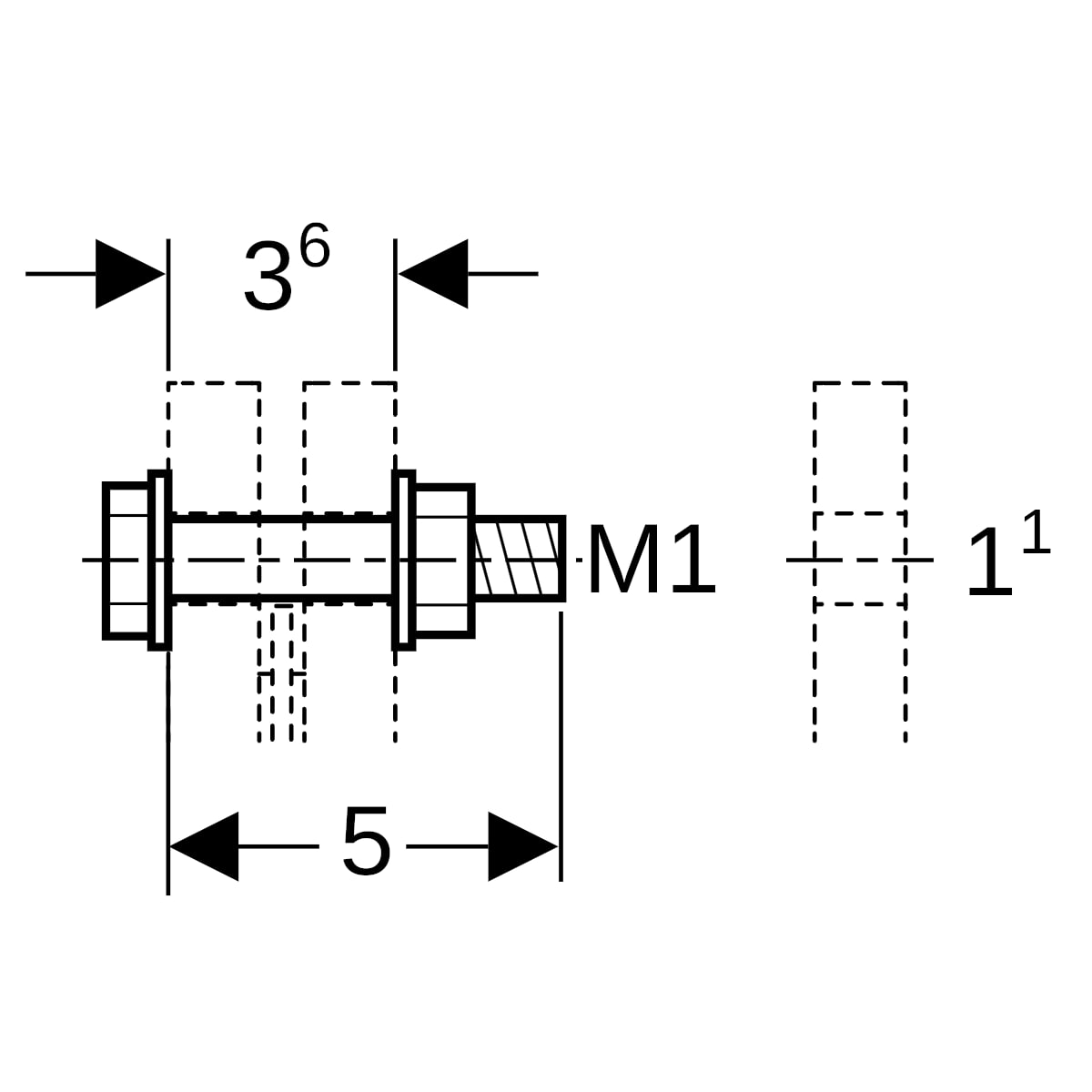 Geberit Schraubenset für Flanschverbindung aus Stahl verzinkt M10x50mm 91065