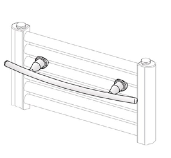 Buderus Logatrend Therm curve Handtuchstange 800mm für Heizkörper 950mm, weiß RAL 9016 7738334736