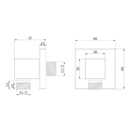 Avenarius Brause-Wandanschlußbogen eckig 9006991010
