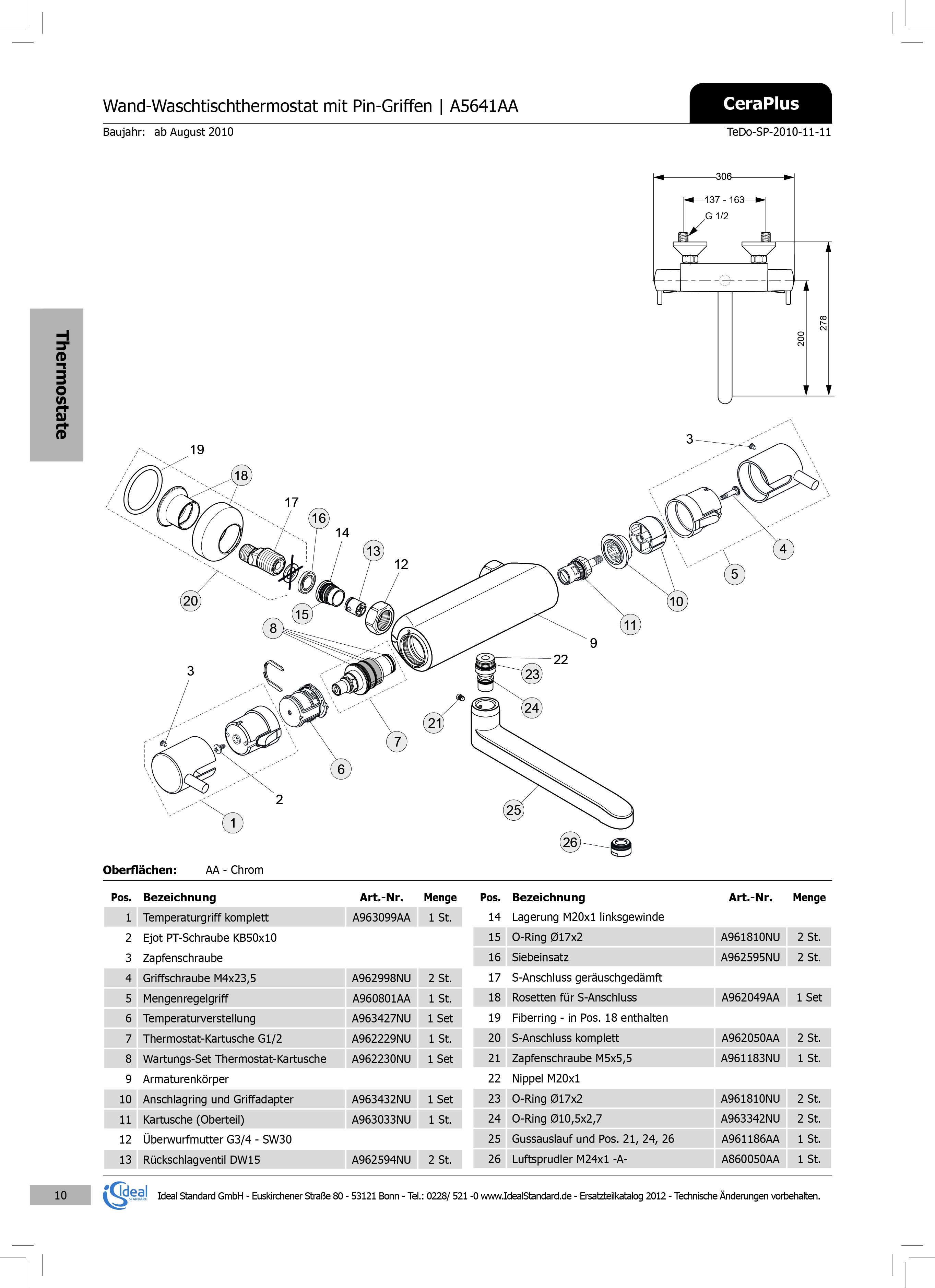 Ideal Standard Strahlregler Meloh, M 24x1mm, velourchrom A860050AD