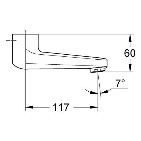 Grohe Gussauslauf chrom für Einhandmischer 13269000