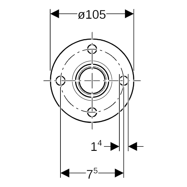 Geberit Mapress C-Stahl Flansch PN 10/16 mit Pressmuffe d22 23754