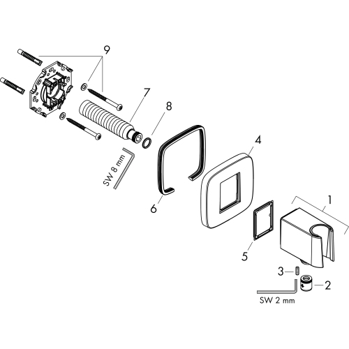 Hansgrohe Brausehalter FixFit Q Porter KS für Handbrause mattweiß 26887700