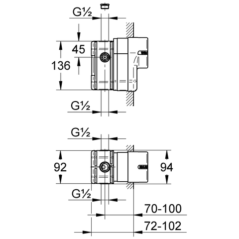 Grohe UP-Verlängerungsset 440403 für Eichelberg UP-Einhandmischer Wanne/Brause 44040300