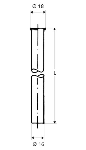 Schell Kupferrohr 1/2" Bördel, d:16, L:1000, chrom 497390699
