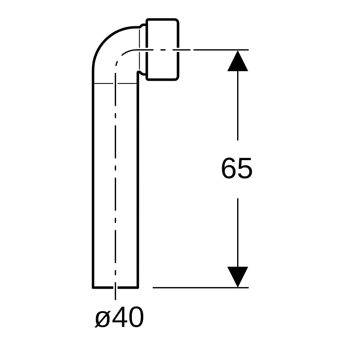 Geberit Anschlussbogen 90Gr, d:40mm 241.643.00.1