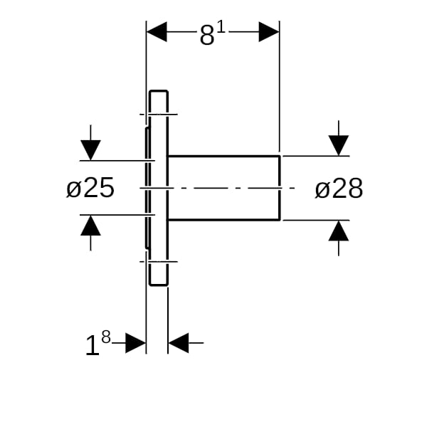 Geberit Mapress Edelstahl Flansch PN 10/16 mit Einschubende d28 33745