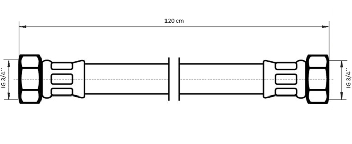 Neoperl NEOFLEX Panzerschlauch DN13 IG x IG, 3/4" x 3/4" 120cm 66884120