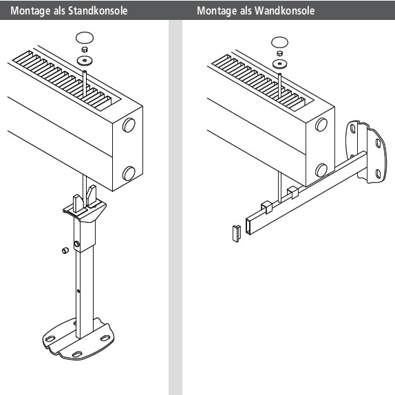 Kermi Universalkonsole Konvektor L=800mm, weiß ZB00180002