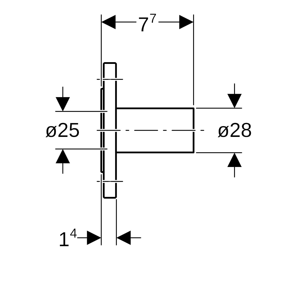 Geberit Mapress C-Stahl Flansch PN 6 mit Einschubende d28 23765