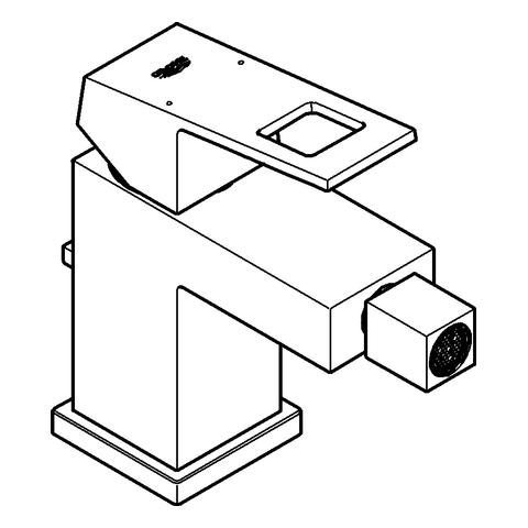 Grohe Eurocube Einhand-Bidetbatterie chrom, mit Zugstangen-Ablaufgarnitur 23138000