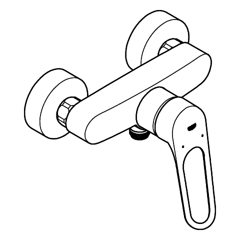 Grohe Eurosmart Einhand-Brausebatterie chrom Wandmontage offener Hebel 25242003