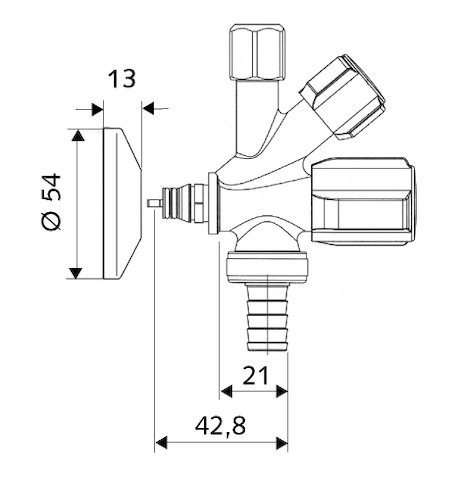 Schell Kombi-Eckventil QUICK COMFORT für Steckadapter, 1/2", chrom 035040699