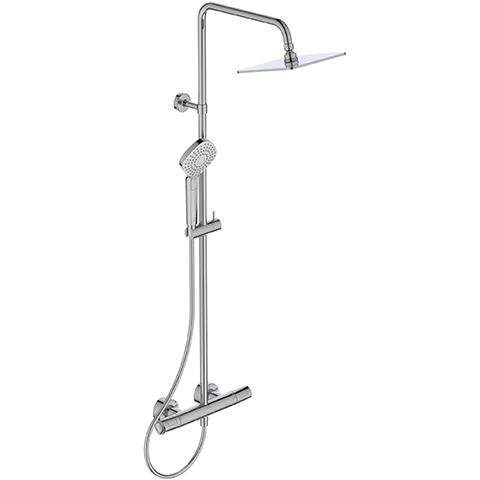 Ideal Standard Duschsystem mit Thermostat Ceratherm T100 Brauseschlauch 1750mm, chrom A7240AA