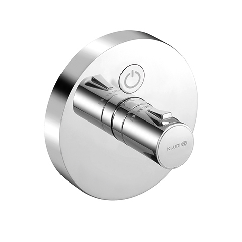 Kludi PUSH UP-Thermostatarmatur mit Drucktaste für 1 Verbraucher, rund chrom 389020538