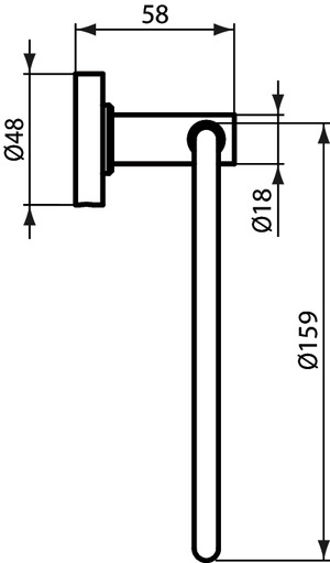 Ideal Standard Handtuchring IOM schwenkbar schwarzes satiniertes A9130XG