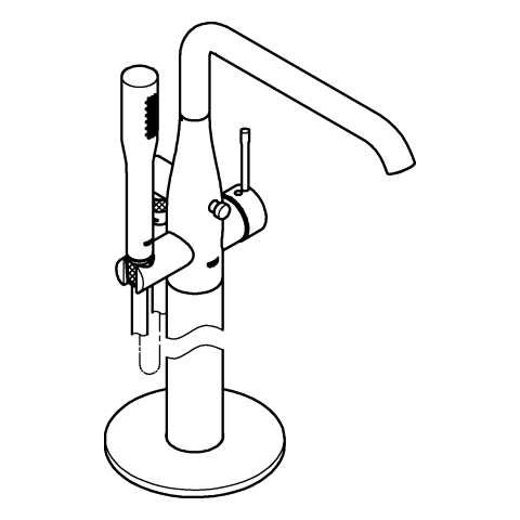 Grohe Einhand-Wannenbatterie Essence chrom Bodenmontage Fertigmontage-Set 25248001