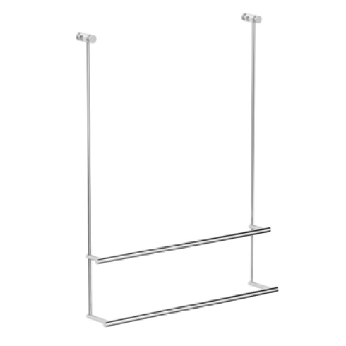 Avenarius Badetuchhalter 2-fach für Duschabtrennungen mit 2 Haken bis 10mm Glasstärke 9004580010