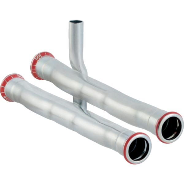 Geberit Mapress C-Stahl Anschluss-T-Stück-Set für Rücklauf d22-15 23604
