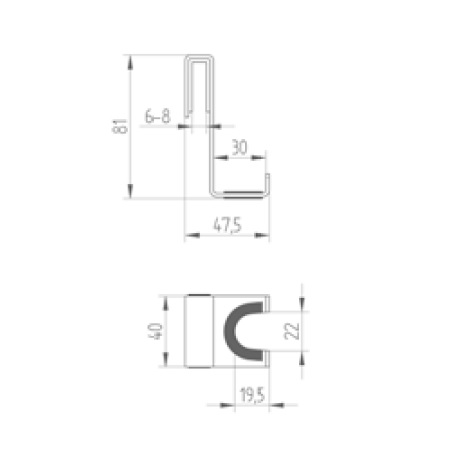 Avenarius Halter für Duschabtrennung mit 2 Haken für 6,8,10 mm Glasstärke 9004596010