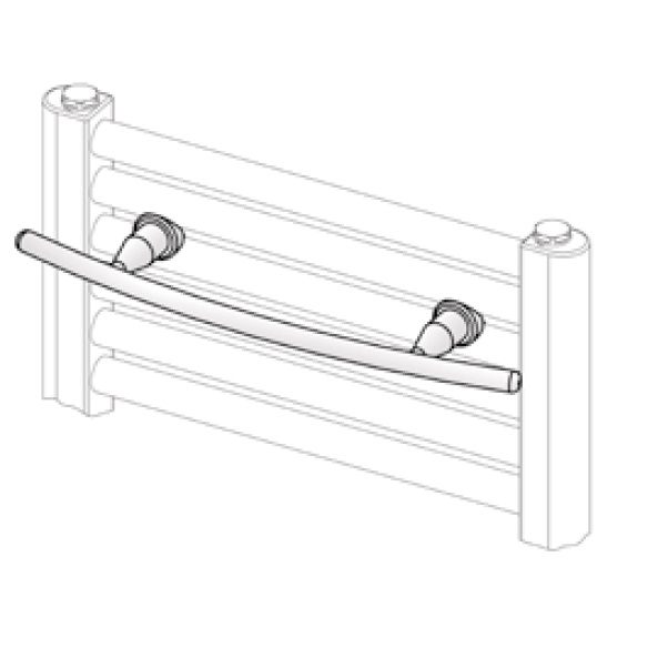 Buderus Logatrend Therm curve Handtuchstange 600mm für Heizkörper 750mm, weiß RAL 9016 7738334735