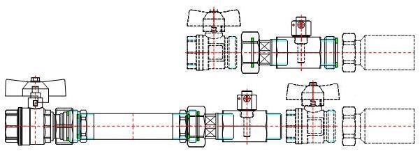 Taconova Einbauset WMZ 3/4" + 1" horizontal DelphisXpert Anschlussmodul, Elektron. 296.8977.000
